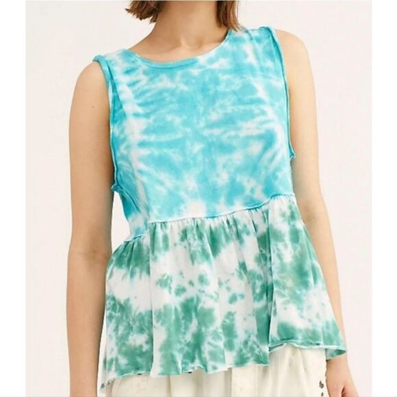 Free People Tie Dye Anytime Cotton Tank Top size Small - Picture 2 of 10